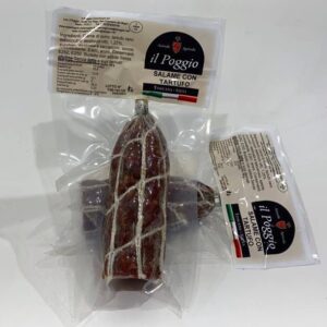 Salame con Tartufo
Confezione da 250 gr. Sottovuoto