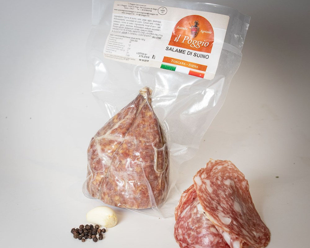 Salame di Suino Nostrano
Confezione da 450 gr. Sottovuoto