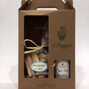 Zuccherini di magro + Poggio Santo
Confezione da 400 gr + 375 ml